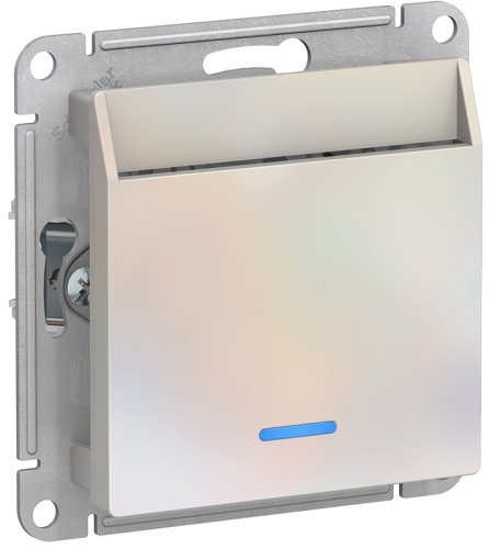 Выключатель карточный с подсветкой без рамки Systeme Electric AtlasDesign 1-кл. жемчуг картинка